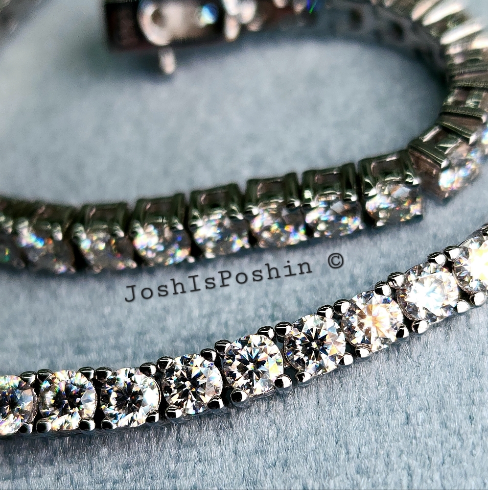 3MM 5.20CTW Moissanite Tennis bracelet in sterling silver